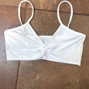 White knotted crop top
